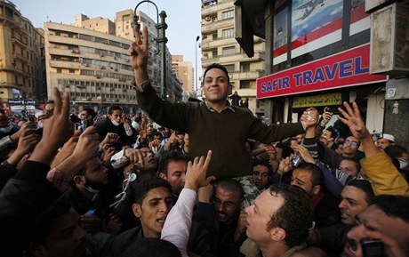 Protesty na námstí Tahrír v centru Káhiry 