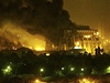 Noní bombardování Bagdádu v beznu 2003.