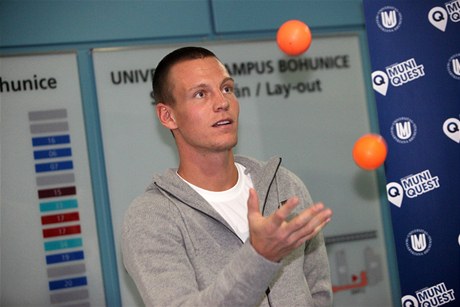 eský tenista Tomá Berdych na Fakult sportovních studí MU v Brn