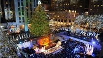 Strom u Rockefellerova centra v New Yorku je ozdoben ekologickými LED světly. Strom u Rockefellerova centra v New Yorku je ozdoben ekologickými LED světly.