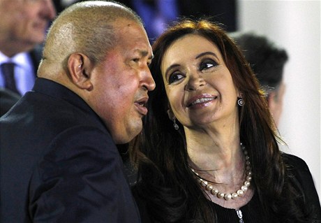 Venezuelský vdce Hugo Chávez s argentinskou prezidentkou Cristinou Fernándezovou