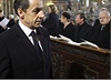 Nicolas Sarkozy na pohbu Václava Havla.  