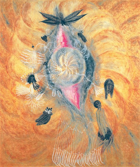 Vír mysli zachycený na plátn. Jan Hísek: Stukonoska, 2007, olej, plátno, 135x115 cm 