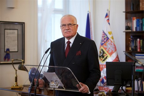 Prezident Václav Klaus pi novoroním projevu 2012