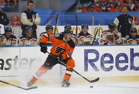 Zápas NHL pod irým nebem Winter Classic si eská hokejista Philadelphie Flyers Jaromír Jágr neuil kvli poranní nohy
