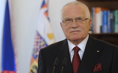 Václav Klaus pi novoroním projevu v roce 2012.