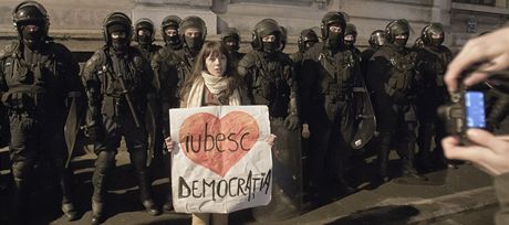 Protivládní demonstrace v Bukureti