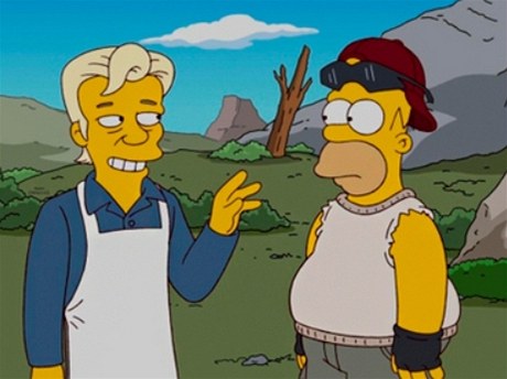 Homer Simpson se v jednom z díl potká s Julianem Assangem. 