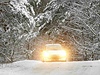Sníh komplikuje dopravu (Torun, Polsko).