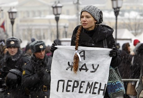 Protiputinovská demonstrace v Moskv