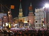 Píznivci erstv zvoleného prezidenta Vladimira Putina zaplnili ulice u Kremlu