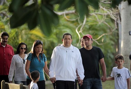 Hugo Chávez se svou rodinou
