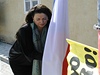Suverenita - Blok Jany Bobokov protestoval v Praze proti souasn politice Evropsk unie. Akce se uskutenila pi pleitosti nvtvy nmeck kanclky Angely Merkelov. 