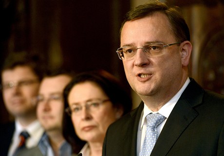 Premiér a éf ODS Petr Neas po zasedání grémia ODS. 