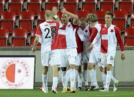 Radost fotbalist Slavie - ilustraní foto