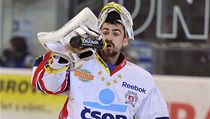 Čtvrtý zápas finále play off hokejové extraligy: Kometa Brno - Pardubice. Pardubický gólman Martin Růžička | na serveru Lidovky.cz | aktuální zprávy