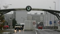 Automobilka Škoda auto. Vjezd do fabriky Automobilka Škoda auto. Vjezd do fabriky
