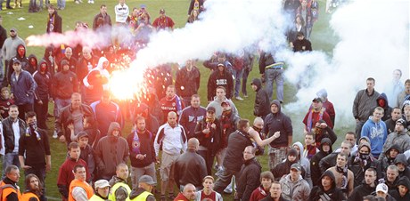 Sparantí fanouci po zápase proti eským Budjovicím na hiti