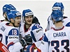 Sloventí hokejisté se radují z výhry, postupují do finále.