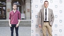 Tři nejlépe oblečnení vysokoškoláci: 1. místo (vlevo) získal Juraj Halás (VŠE), 2. místo Tomáš Štegmann (VŠE) a 3. skončil Vítek Ivičic (FFUK). | na serveru Lidovky.cz | aktuální zprávy