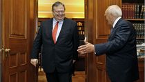 Šéf řeckých socialistů Evangelos Venizelos přichází na jednání k prezidentovi | na serveru Lidovky.cz | aktuální zprávy