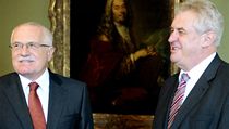 Prezident Václav Klaus s expremiérem a lídrem Strany práv občanů Milošem Zemanem (vpravo). | na serveru Lidovky.cz | aktuální zprávy