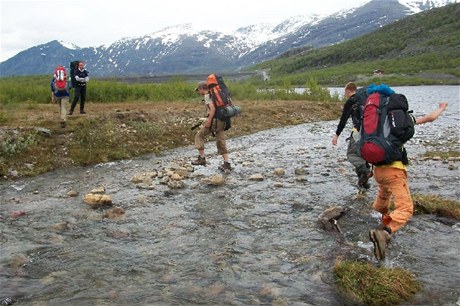 Národní park Sarek ve védsku - brod pes íku.