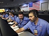 Pracovníci operaního centra v NASA.