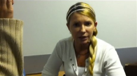 Julija Tymoenková na videu, které natoila v nemocnici