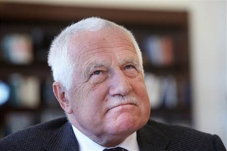 Prezident Václav Klaus pi rozhovoru pro LN