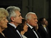 Václav Klaus s manelkou Livií pi slavnostním zahájení pedávání stáních vyznamenání