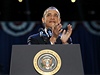 Staronový prezident USA Barack Obama pi svém vítzném projevu
