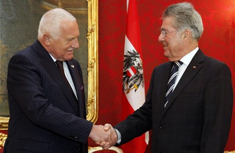 eský prezident Václav Klaus a rakouský prezident Heinz Fischer