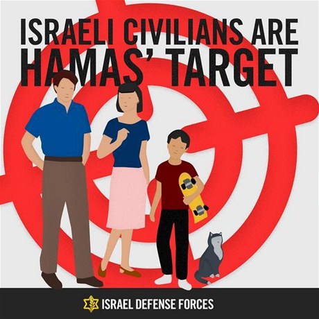 Tweet Izraelských obranných sil: "Tak Hamás vidí Izrael"