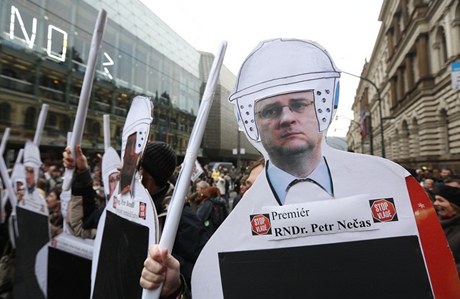 Protivládní demonstrace v Praze na Národní tíd - 17. 11. 2012.