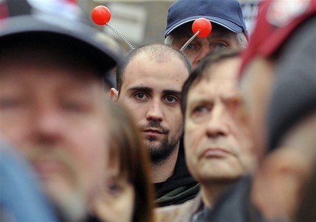 Demonstrace se zúastnil i Pavel Vondrou