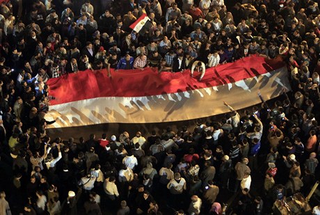 Námstí Tahrír tehdy bylo hlavním centrem revolty.