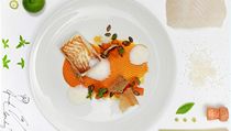 Koishi fish & Sushi/ Halibut s dýňovým pyré a pěnou z kokosového mléka a jasmínová rýže | na serveru Lidovky.cz | aktuální zprávy