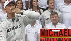 Nmecký pilot F1 Michael Schumacher se louí