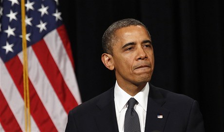 Prezident Obama pi smutením projevu neudrel emoce na uzd.