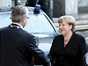 Starosta Osla vítá nmeckou kancléku Merkelovou.