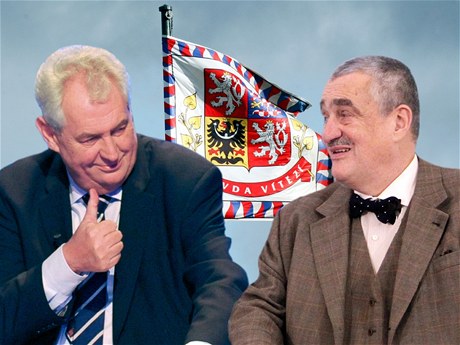 Vítzové prvního kola Milo Zeman a Karel Schwarzenberg