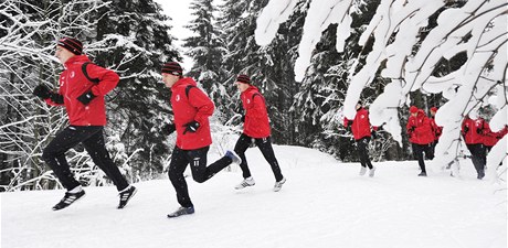 Fotbalisté Slavie na píprav ve pindlerov Mlýn.