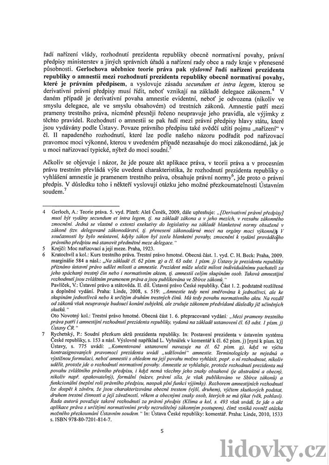 Senátní návrh o zruení prezidentské amnestie. Strana 05