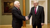 Miloš Zeman a Václav Klaus, setkání nastupujícího a odstupujícího prezidenta Miloš Zeman a Václav Klaus, setkání nastupujícího a odstupujícího prezidenta