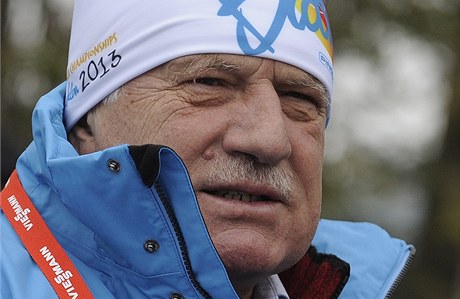 Prezident Václav Klaus dorazil do Nového Msta na Morav na biatlon