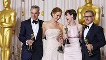Ocenn tveice: Daniel Day-Lewis, Jennifer Lawrenceov, Anne Hathawayov a Christoph Waltz 