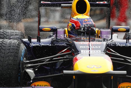 Rakouský pilot Mark Webber ze stáje Red Bull pi závod v Melbourne