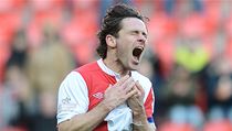 Slavia Praha - Slovan Liberec. Karol Kisel ze Slavie se raduje ze třetího gólu | na serveru Lidovky.cz | aktuální zprávy
