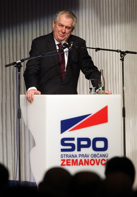 Prezident Milo Zeman na sjezdu Strany práv oban (SPOZ)